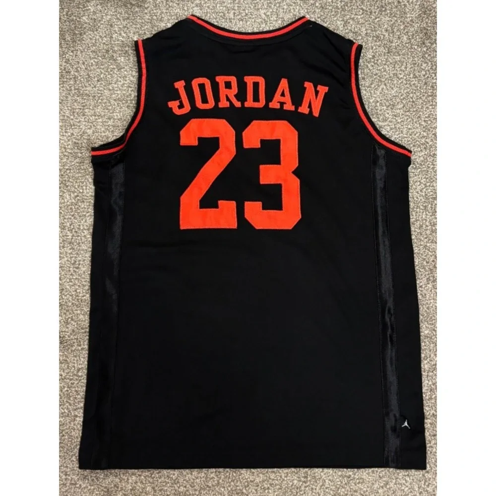 Air Jordan #23 Jersey Youth XL Extra Large Black Red Basketball Tank Sleeveless